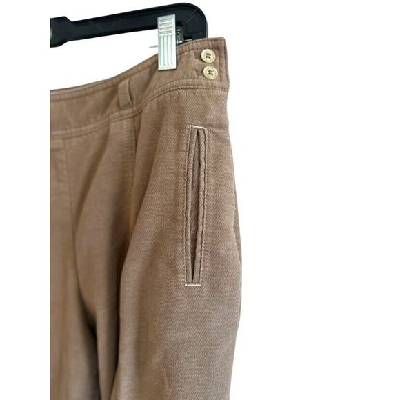 J Jill Pants 6 Tan Straight Velour Velvet Casual Pockets Career Soft Casual - Picture 2 of 7
